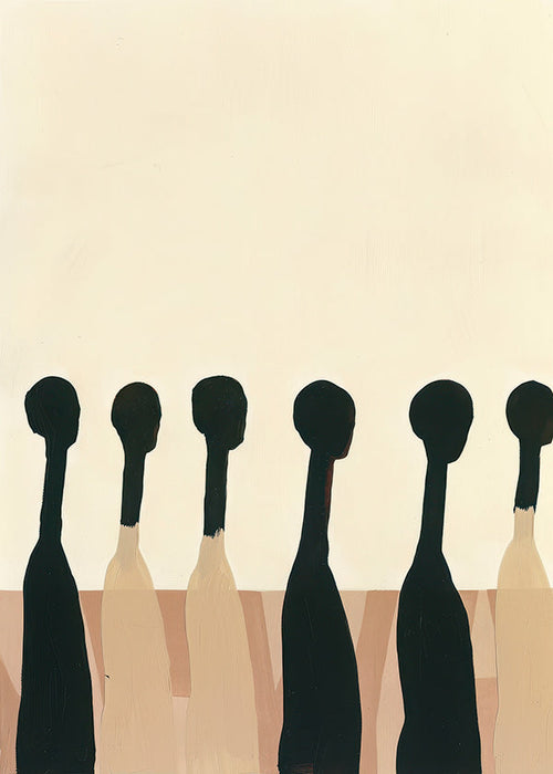 Abstrakt kunst med udstrakte figurer
