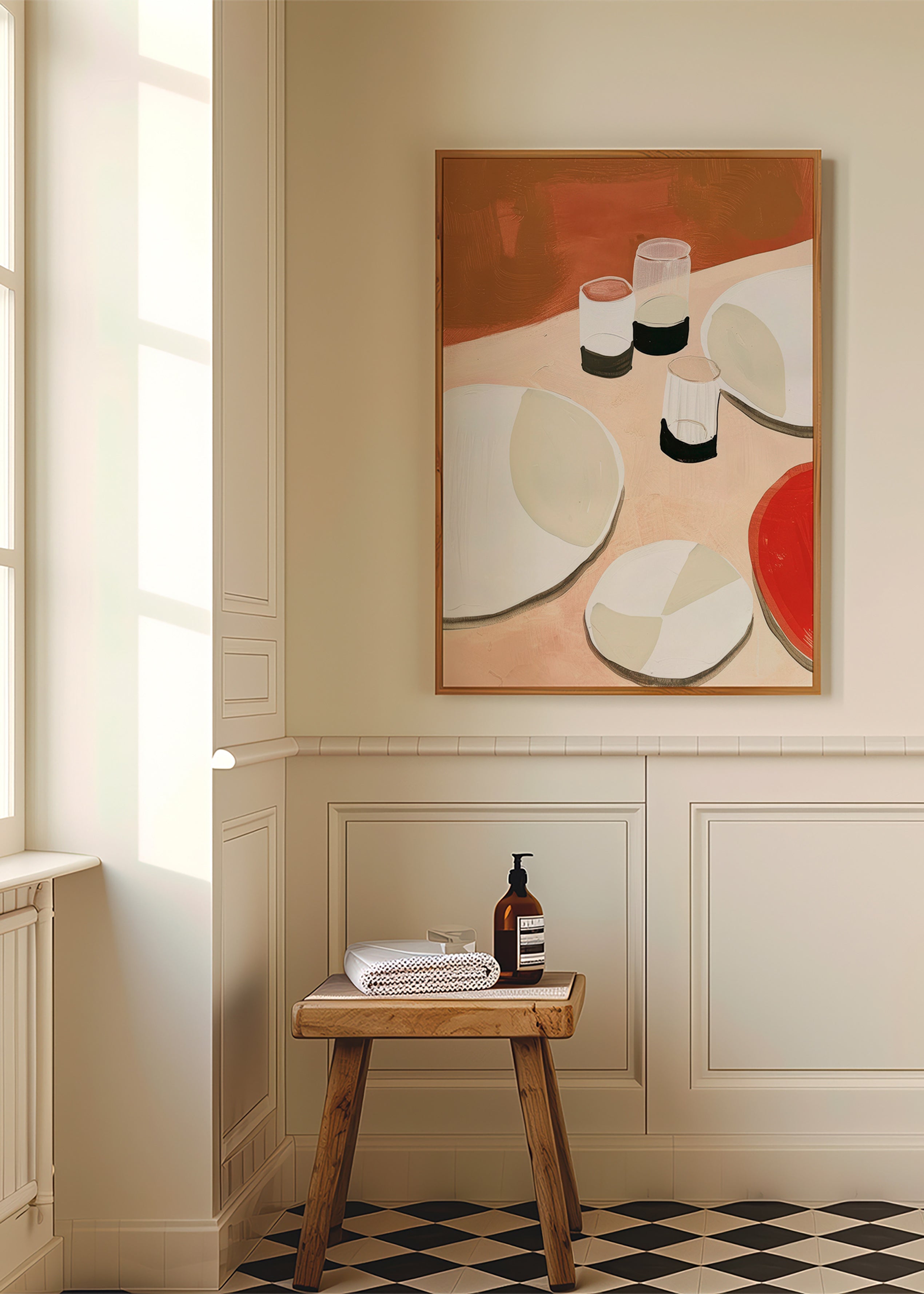 Køkkenkunst minimalistisk med tallerkener og glas – Product2