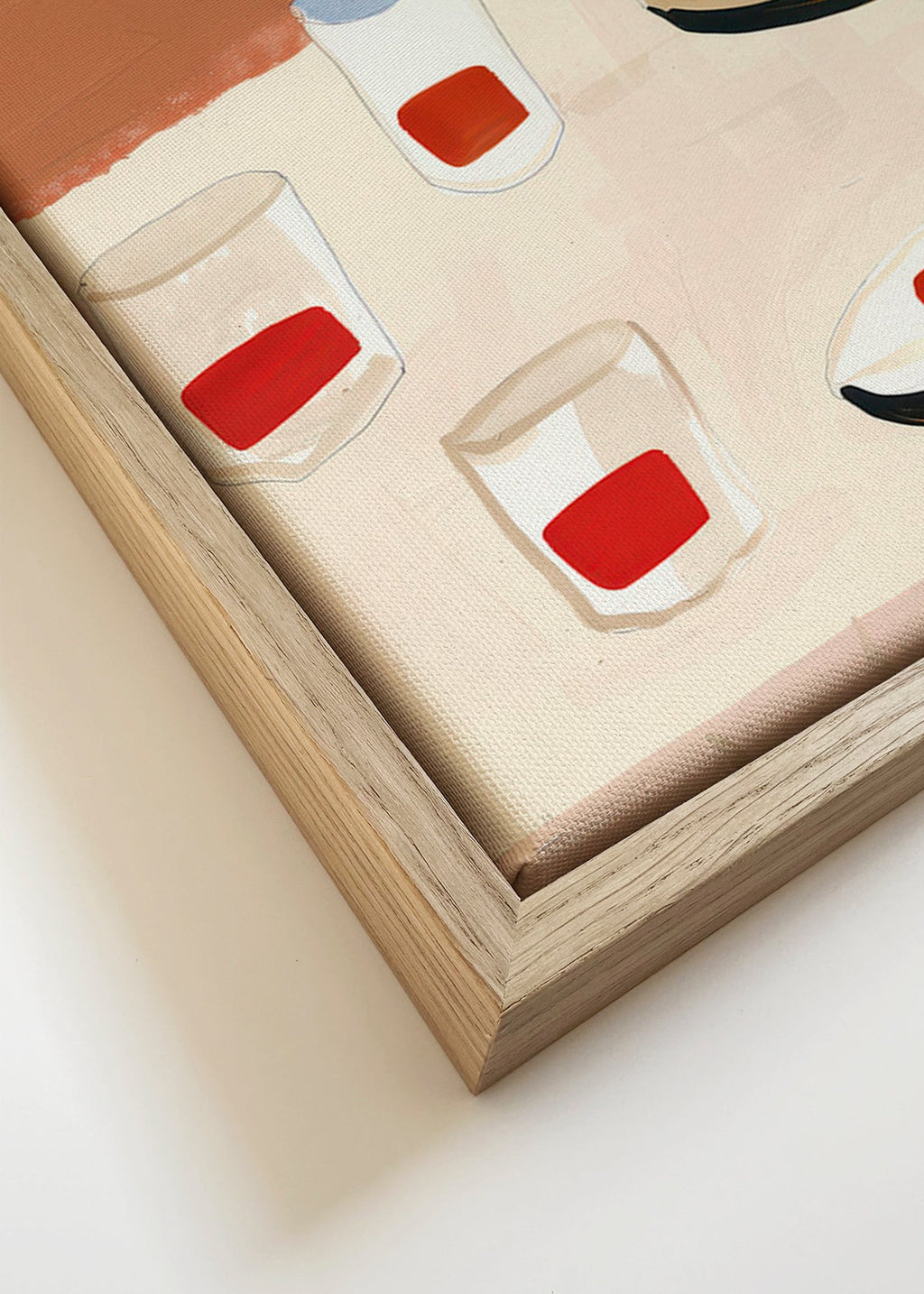 Køkkenkunst med glas og tallerkener – Canvas detail