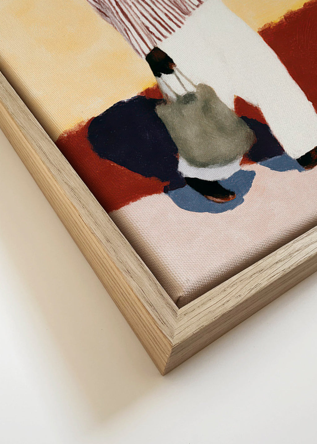 Illustration af gående figur med hat – Canvas detail