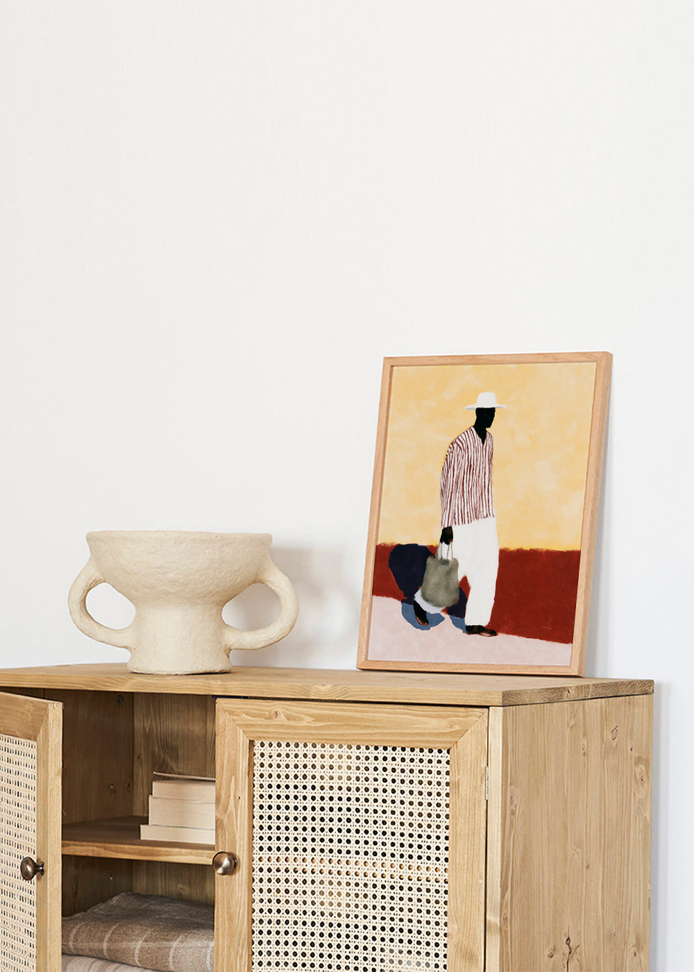 Illustration af gående figur med hat – Product2