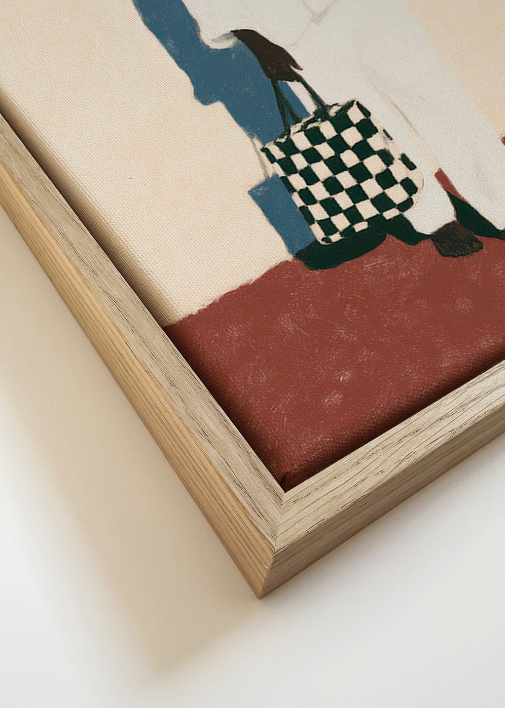 Minimalistisk design med figur i hvidt jakkesæt – Canvas detail