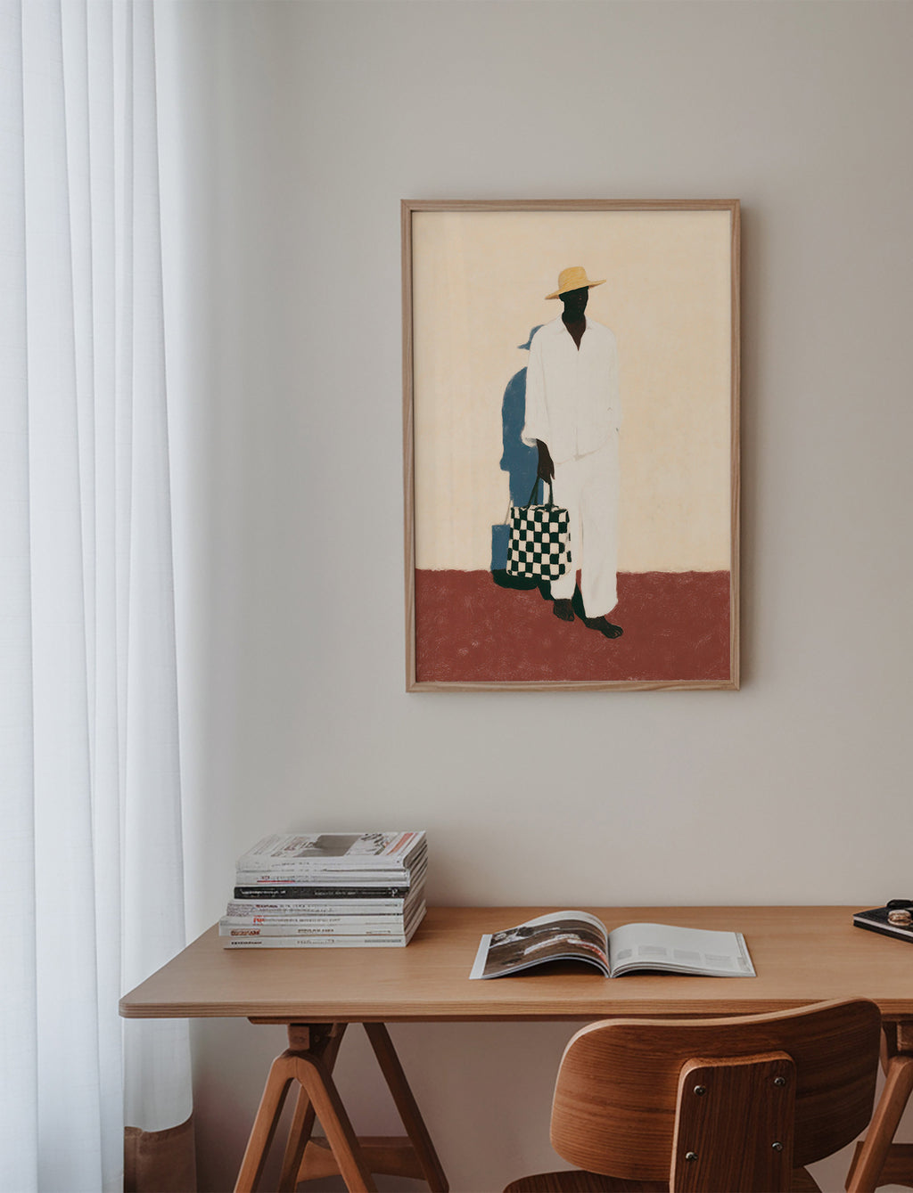 Minimalistisk design med figur i hvidt jakkesæt – Product3