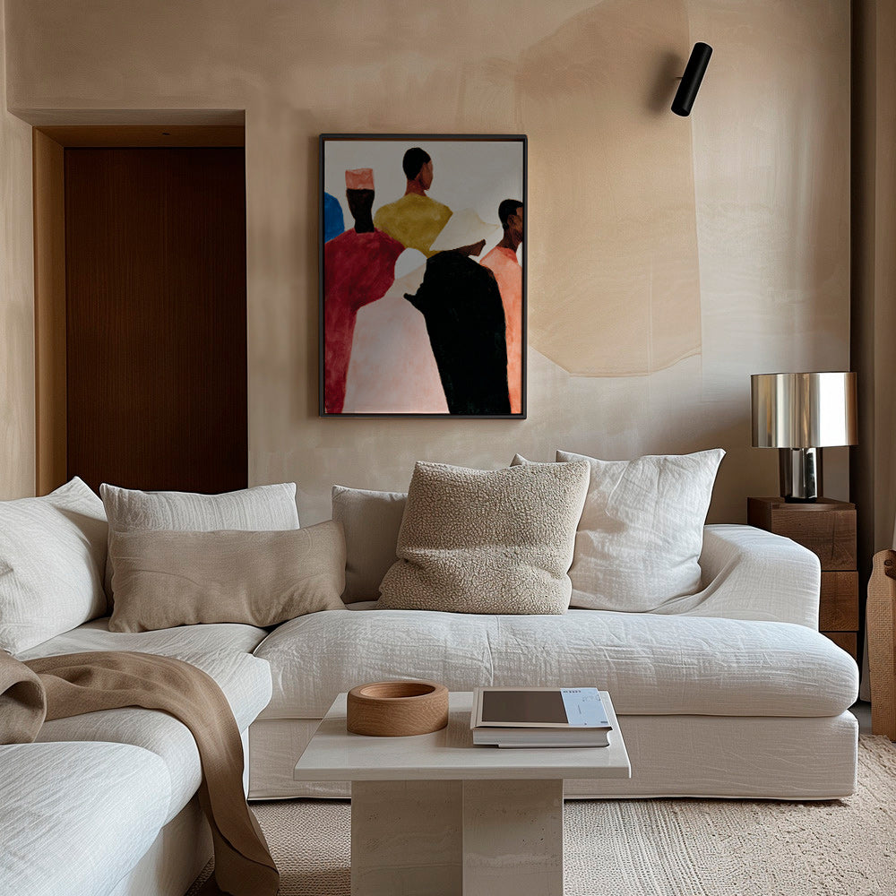 Abstrakt værk med grupperede figurer – Canvas2