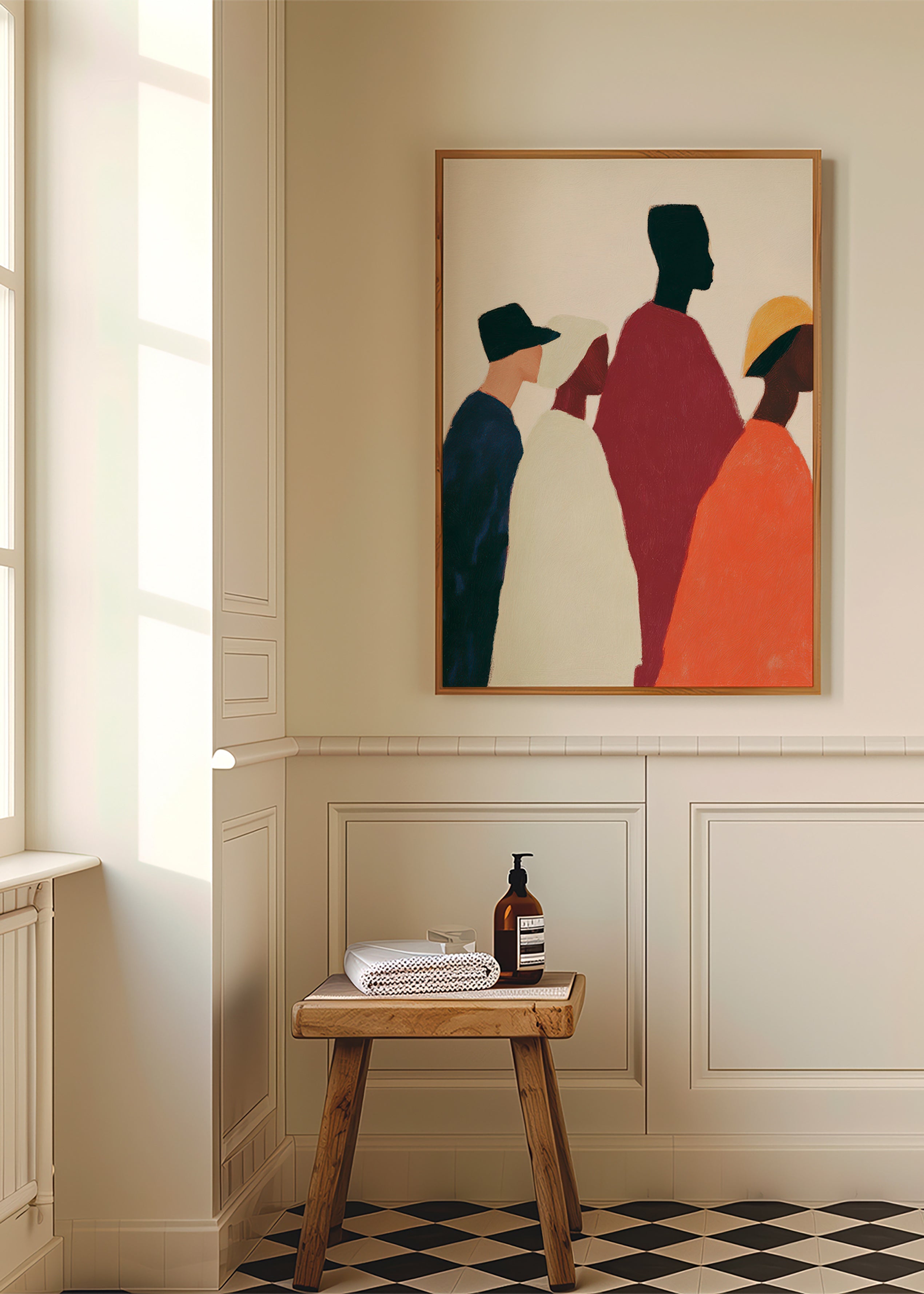 Illustration: række af stiliserede figurer – Product1