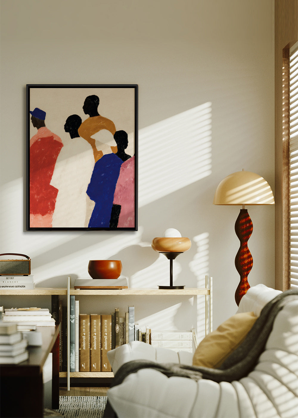 Abstrakt kunst med figurrække – Canvas1