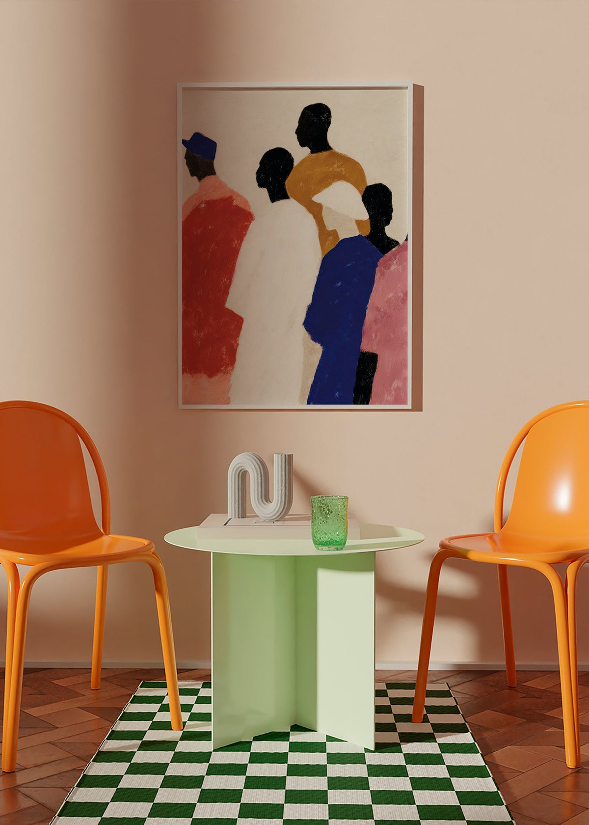 Abstrakt kunst med figurrække – Product1