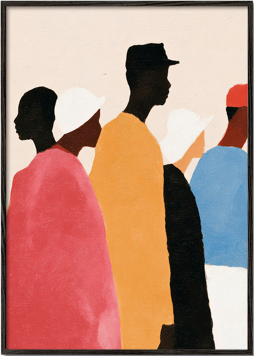Abstrakt billede med rækker af figurer – Black Frame