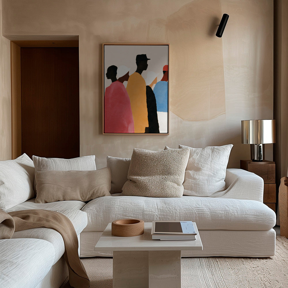 Abstrakt billede med rækker af figurer – Canvas2