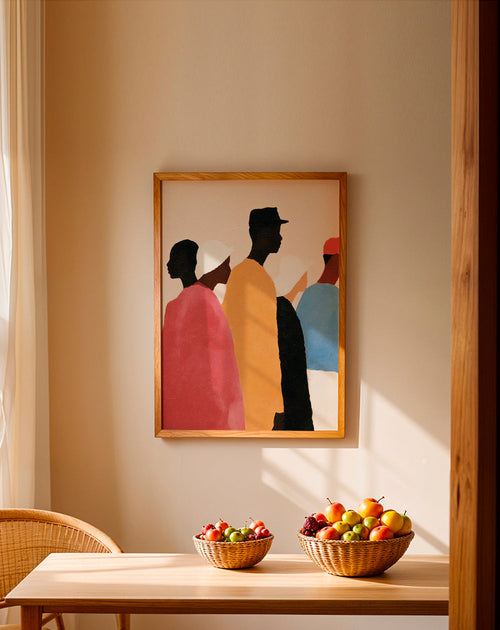 Abstrakt billede med rækker af figurer – Product1