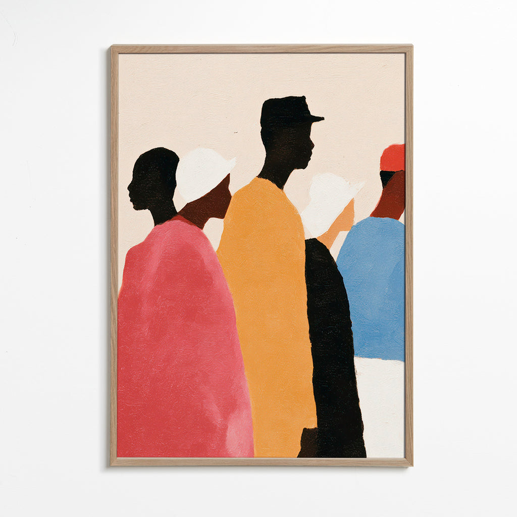 Abstrakt billede med rækker af figurer – Oak Frame