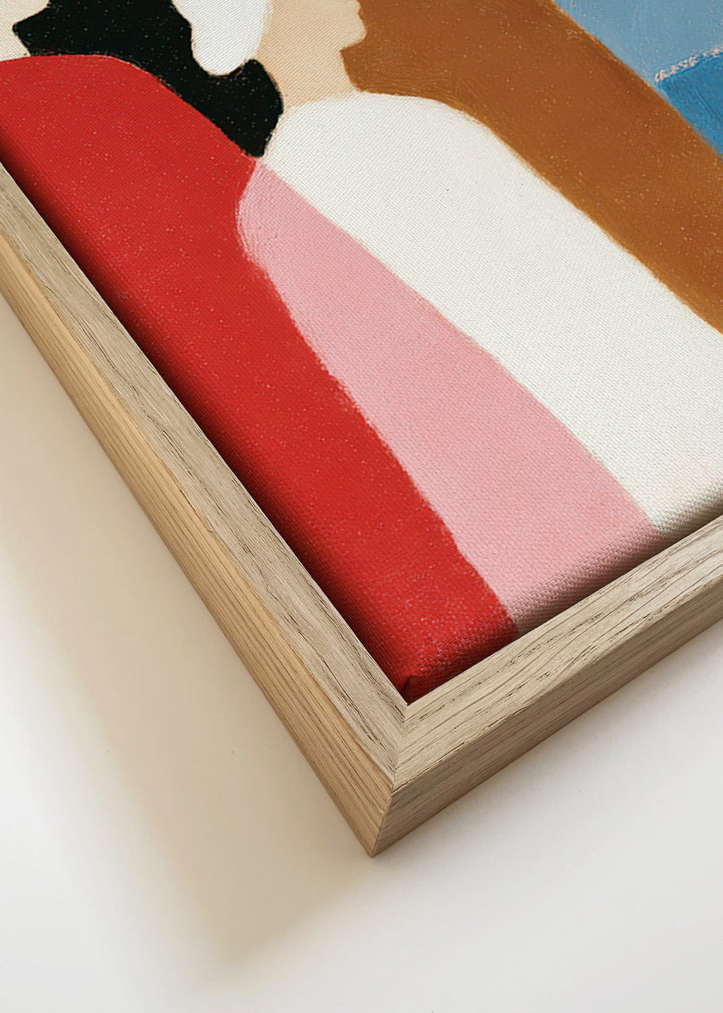 Abstrakt værk med figurer på række – Canvas detail