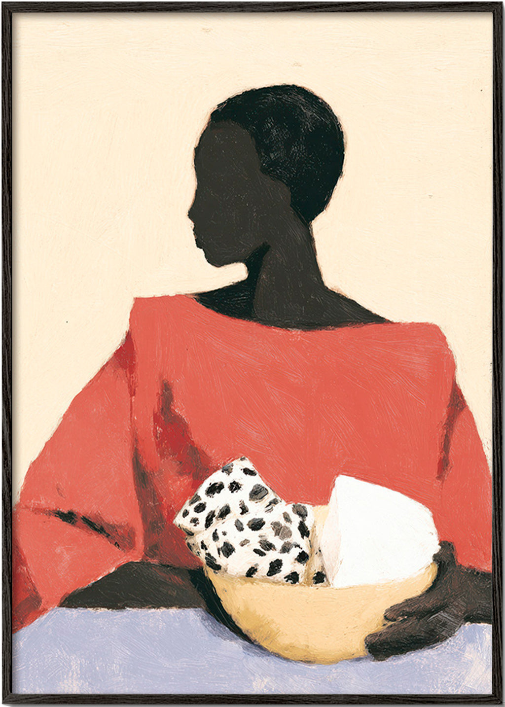 Køkkenkunst: kvinde med skål – Black Frame