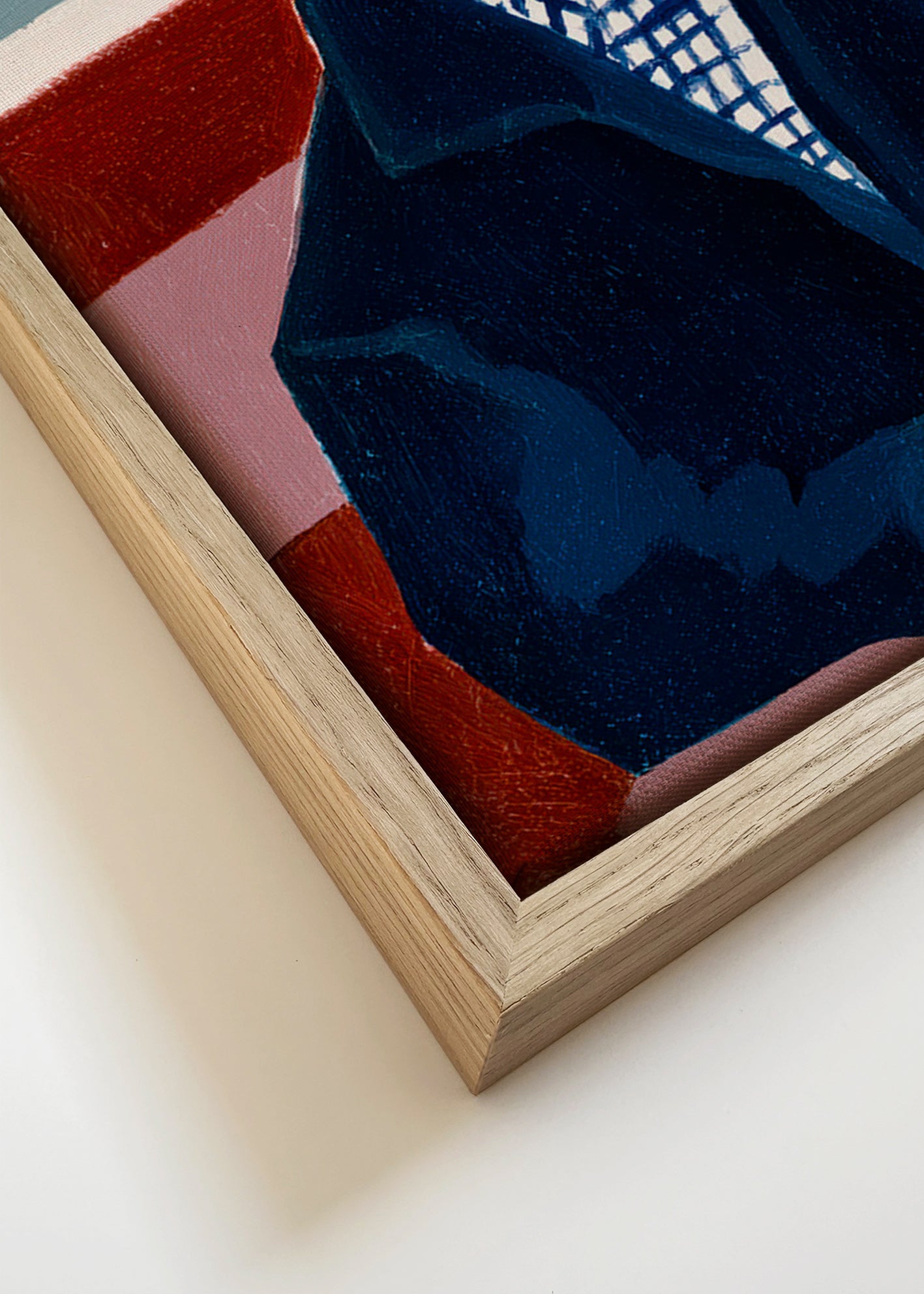 Greyhound-portræt i blå frakke – Canvas detail