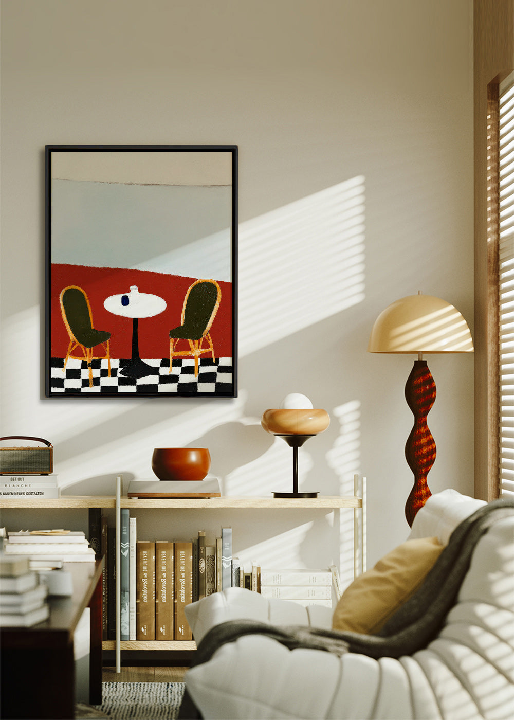 Køkkenkunst: minimalistisk terrasse med bord – Canvas1