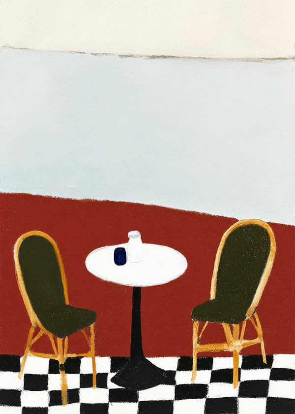 Køkkenkunst: minimalistisk terrasse med bord
