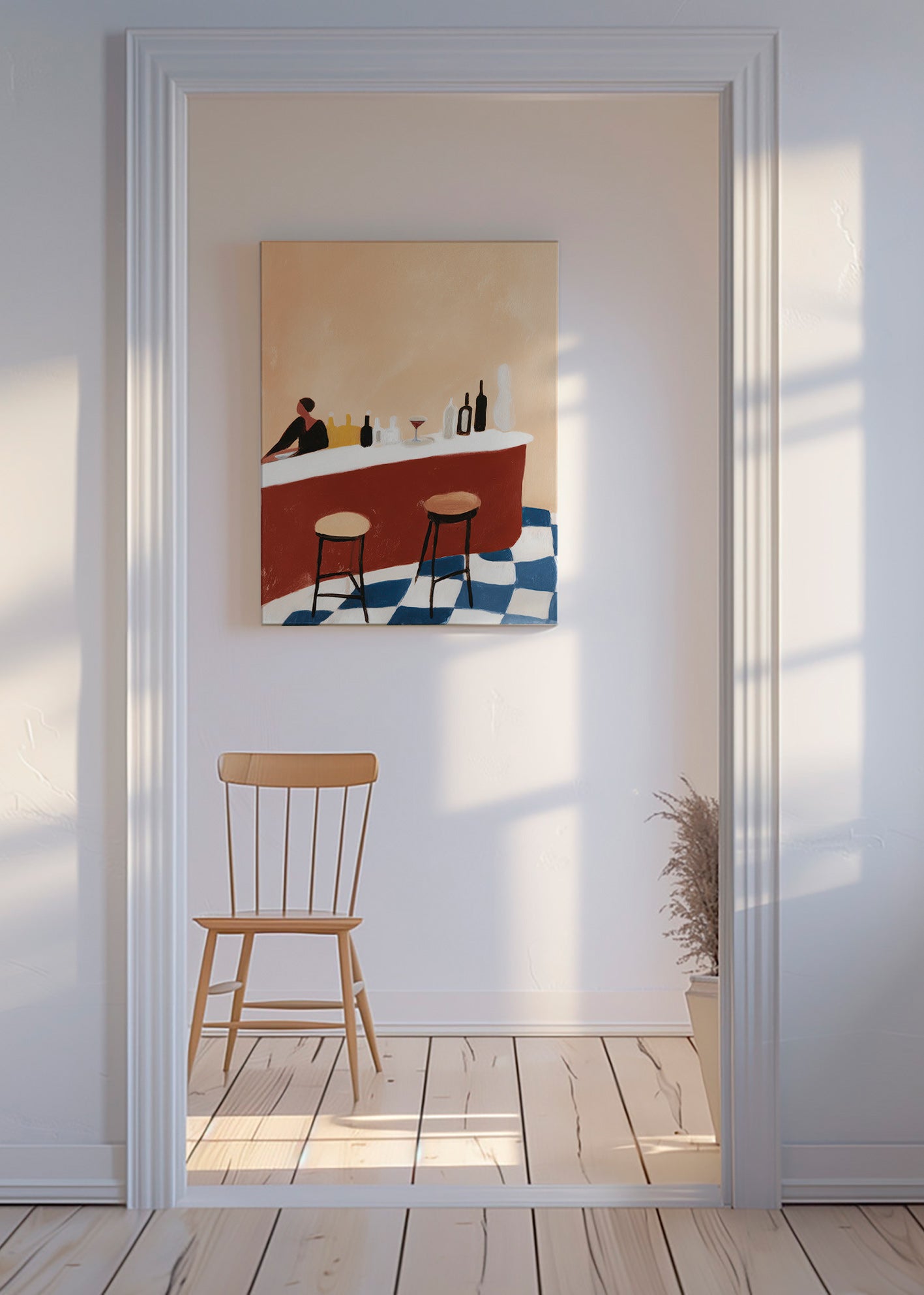 Køkkenkunst: bar med glas – Canvas