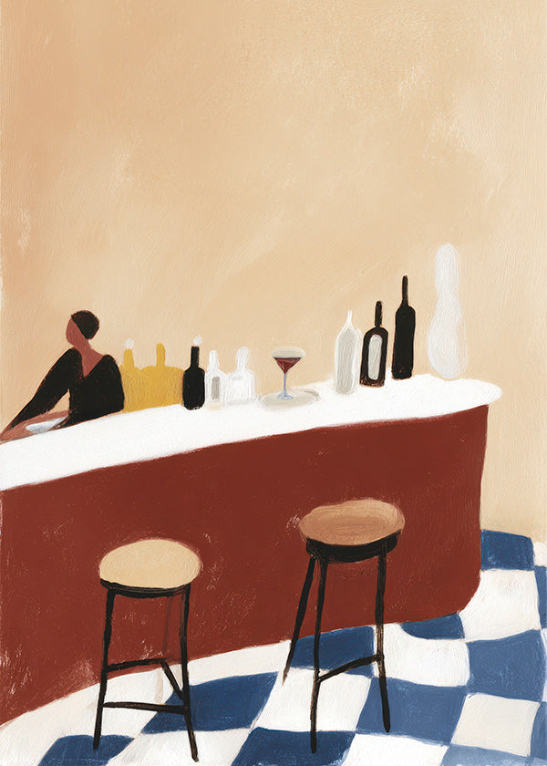 Køkkenkunst: bar med glas