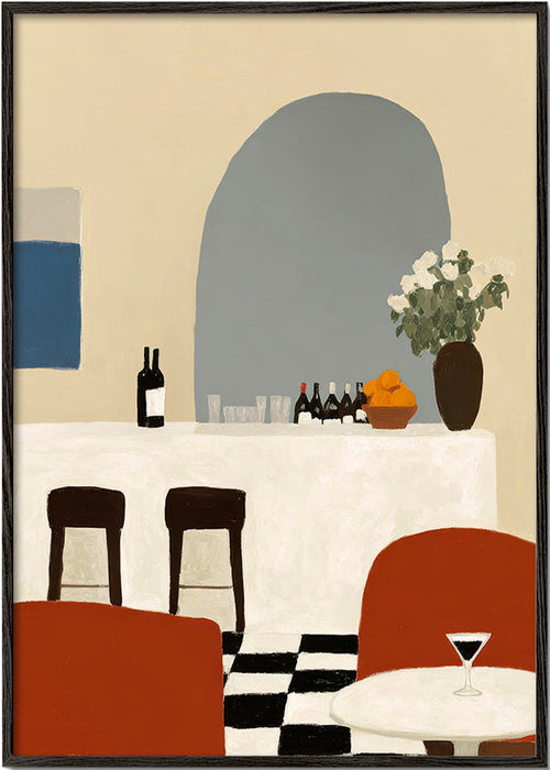 Køkkenkunst med bue og minimalistisk bar – Black Frame