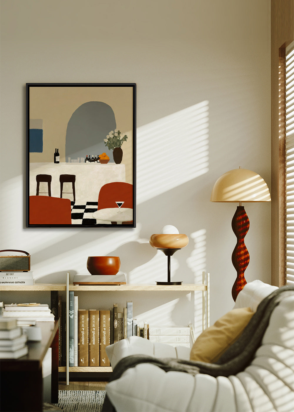 Køkkenkunst med bue og minimalistisk bar – Canvas1