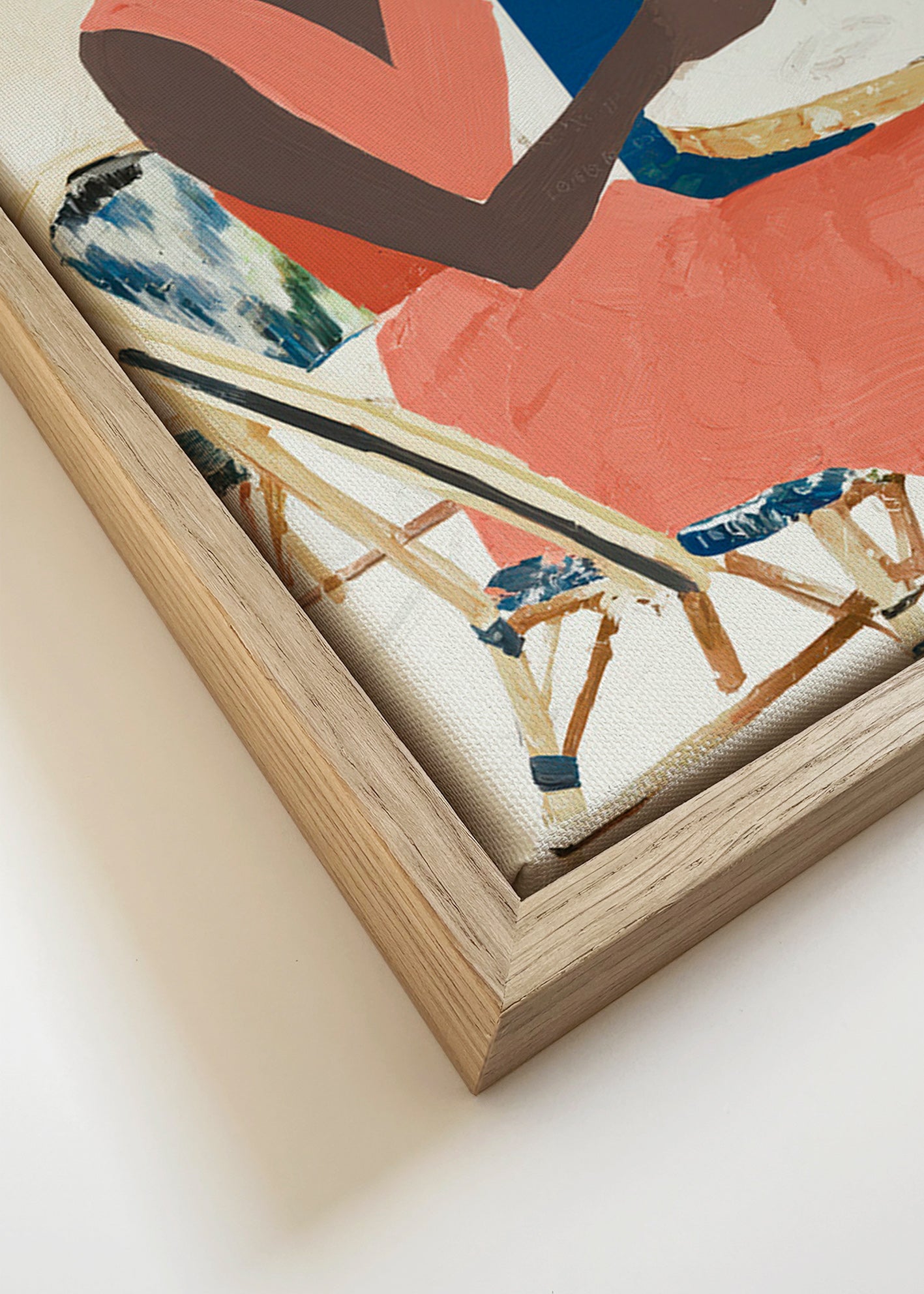 Køkkenkunst kvinde med vin – Canvas detail