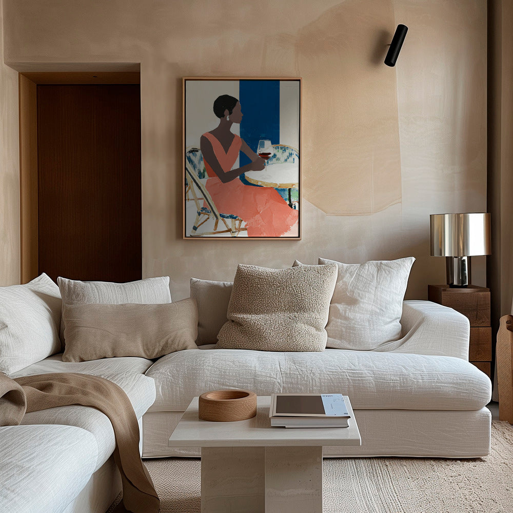 Køkkenkunst kvinde med vin – Canvas2