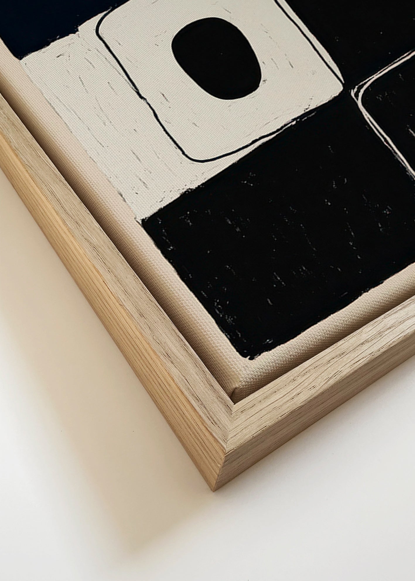 Geometrisk plakat med stabler af blokke – Canvas detail