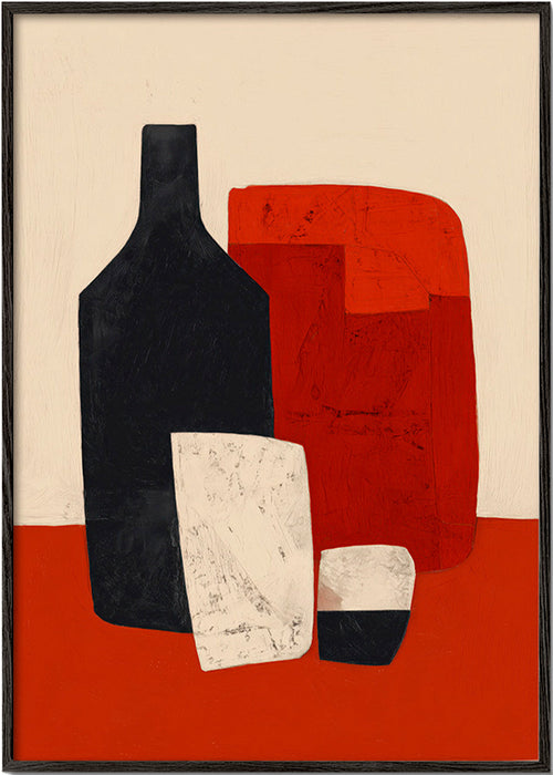 Køkkenkunst med geometrisk flaske og glas – Black Frame
