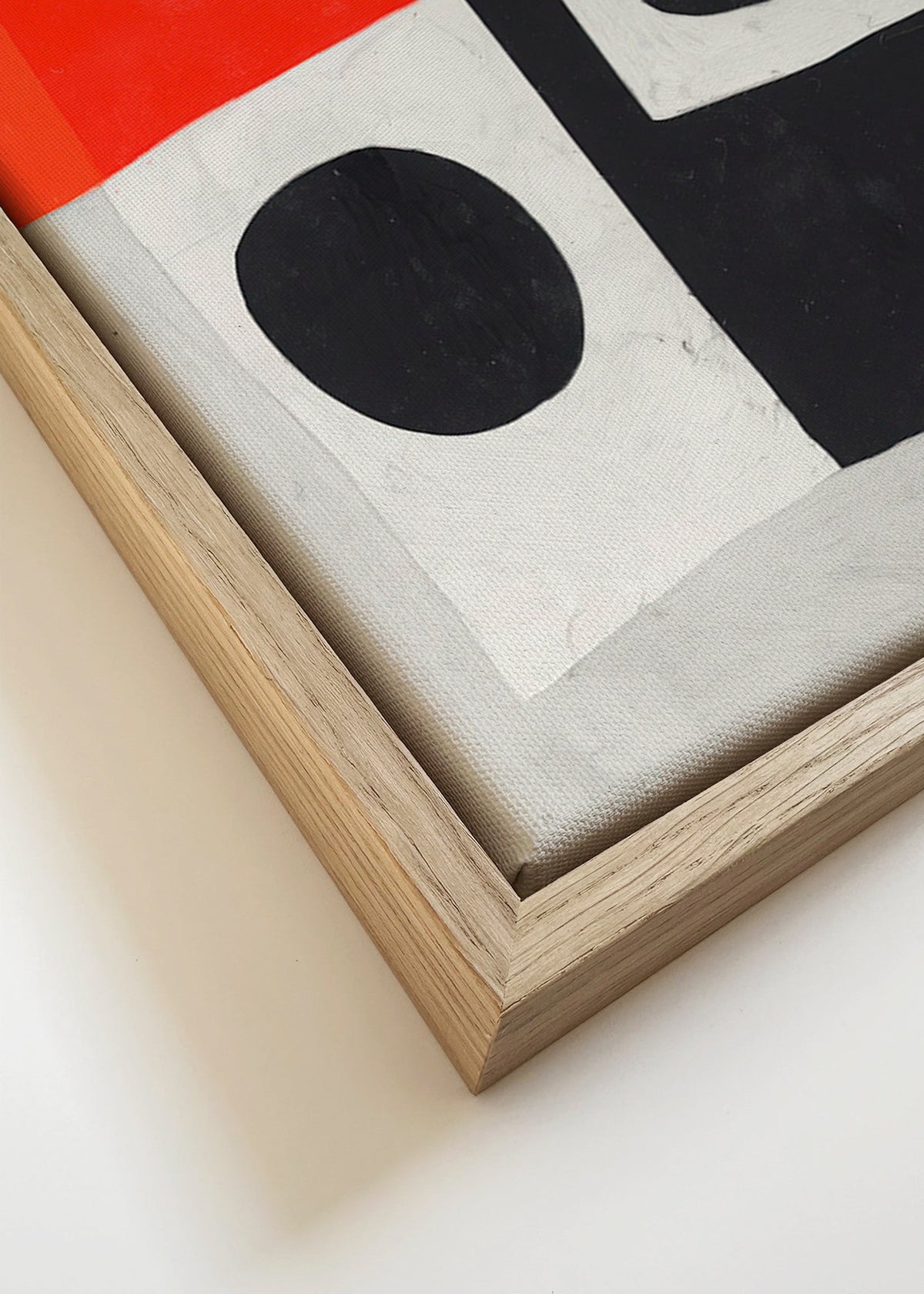 Geometrisk plakat med blokke og cirkler – Canvas detail