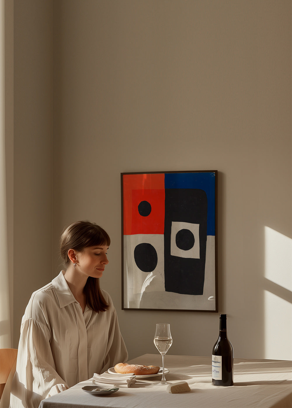 Geometrisk plakat med blokke og cirkler – Product3