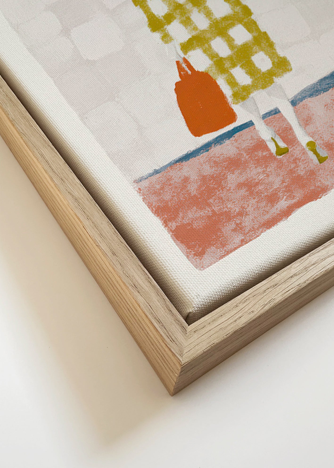 Illustration af kvinde set bagfra med ternet frakke – Canvas detail