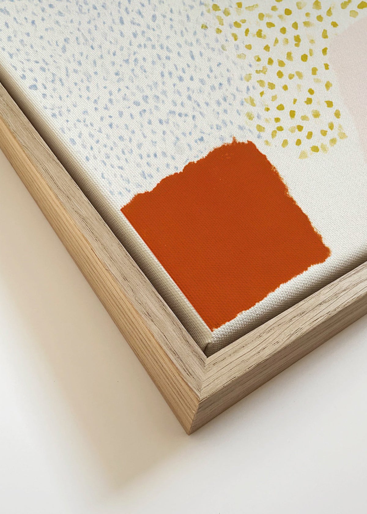 Botanisk plakat med oliven- og terrakottablokke – Canvas detail
