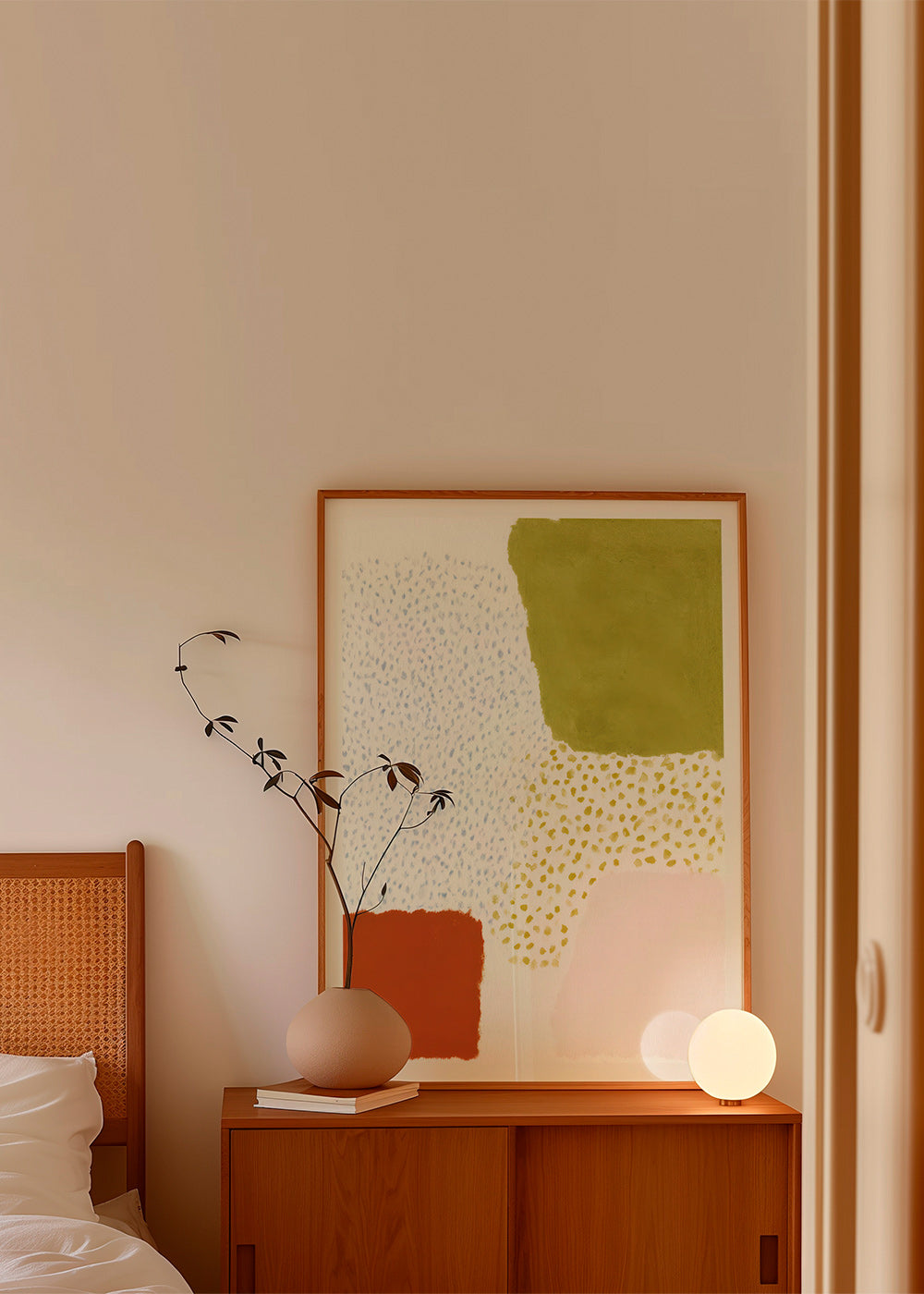 Botanisk plakat med oliven- og terrakottablokke – Product1