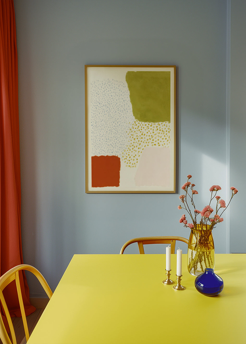 Botanisk plakat med oliven- og terrakottablokke – Product3