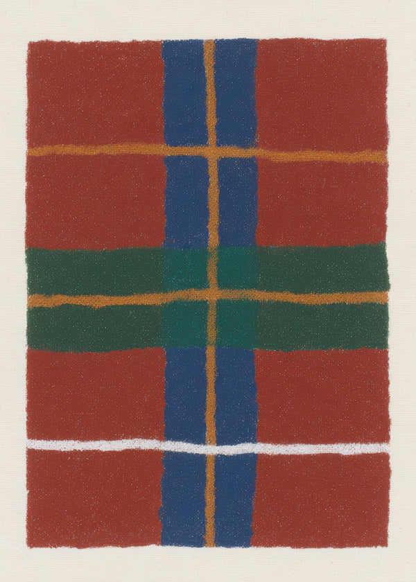 Geometrisk tartan-plakat i varme nuancer