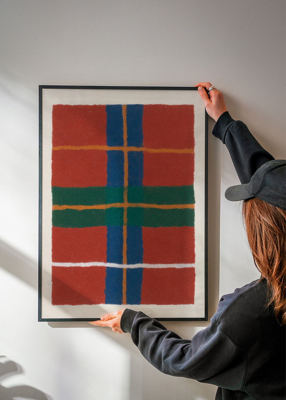 Geometrisk tartan-plakat i varme nuancer – Product1