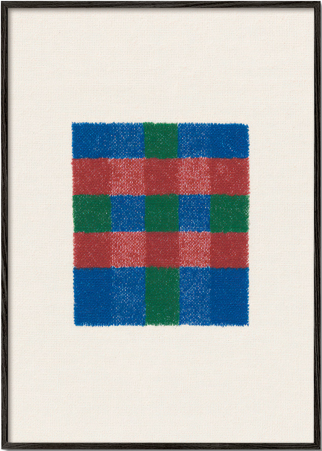 Geometrisk billede med farvet ternmønster – Black Frame