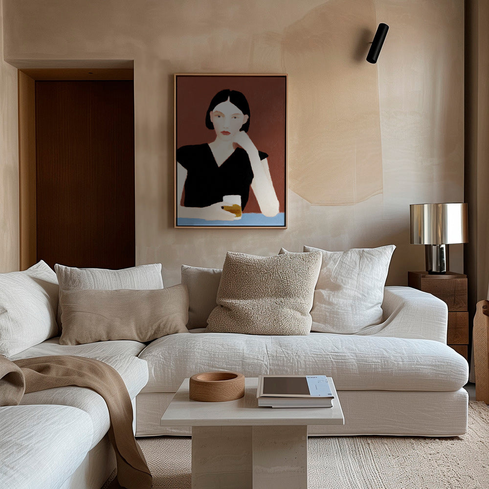 Køkkenkunst: kvinde med glas – Canvas2