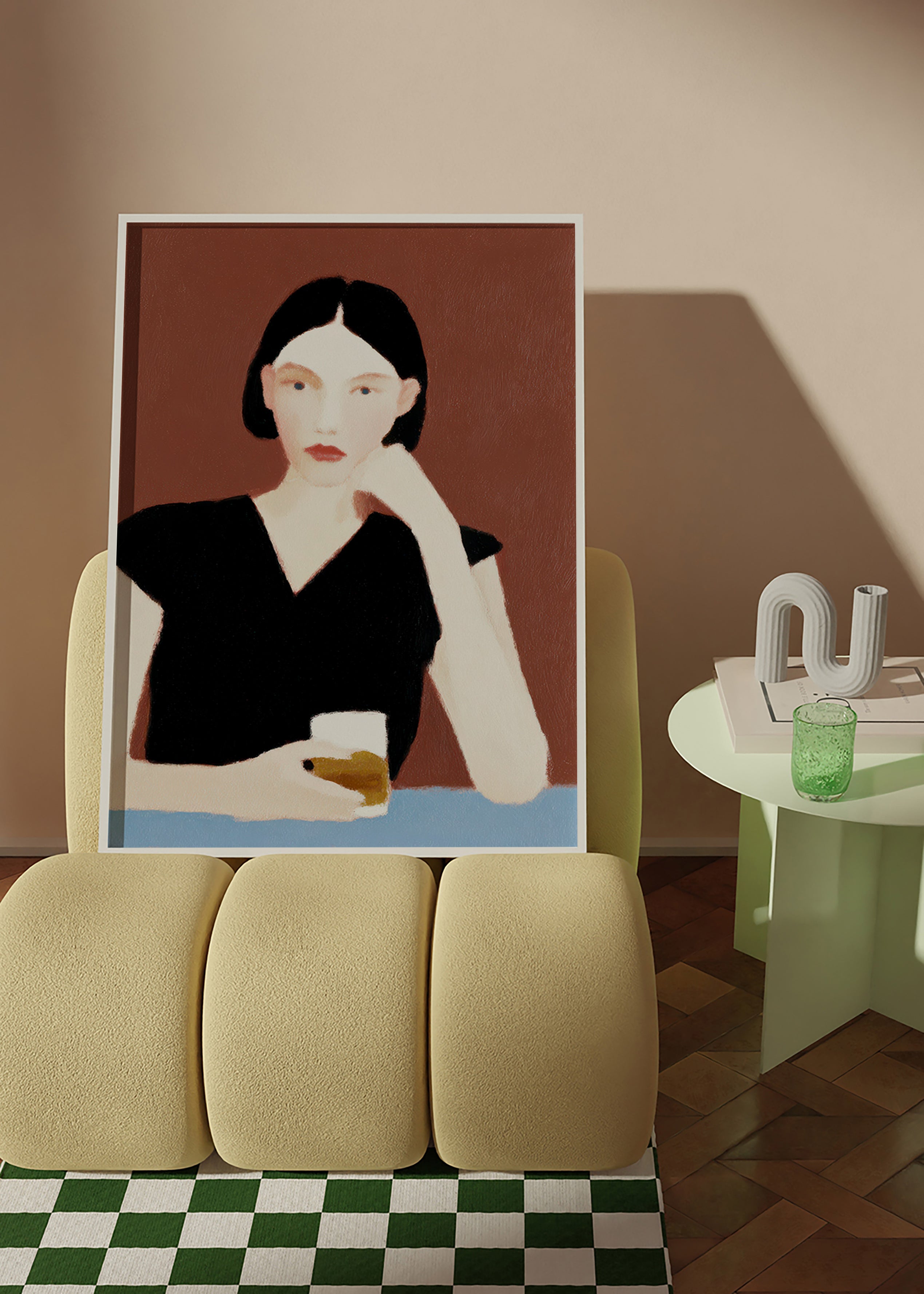 Køkkenkunst: kvinde med glas – Product2