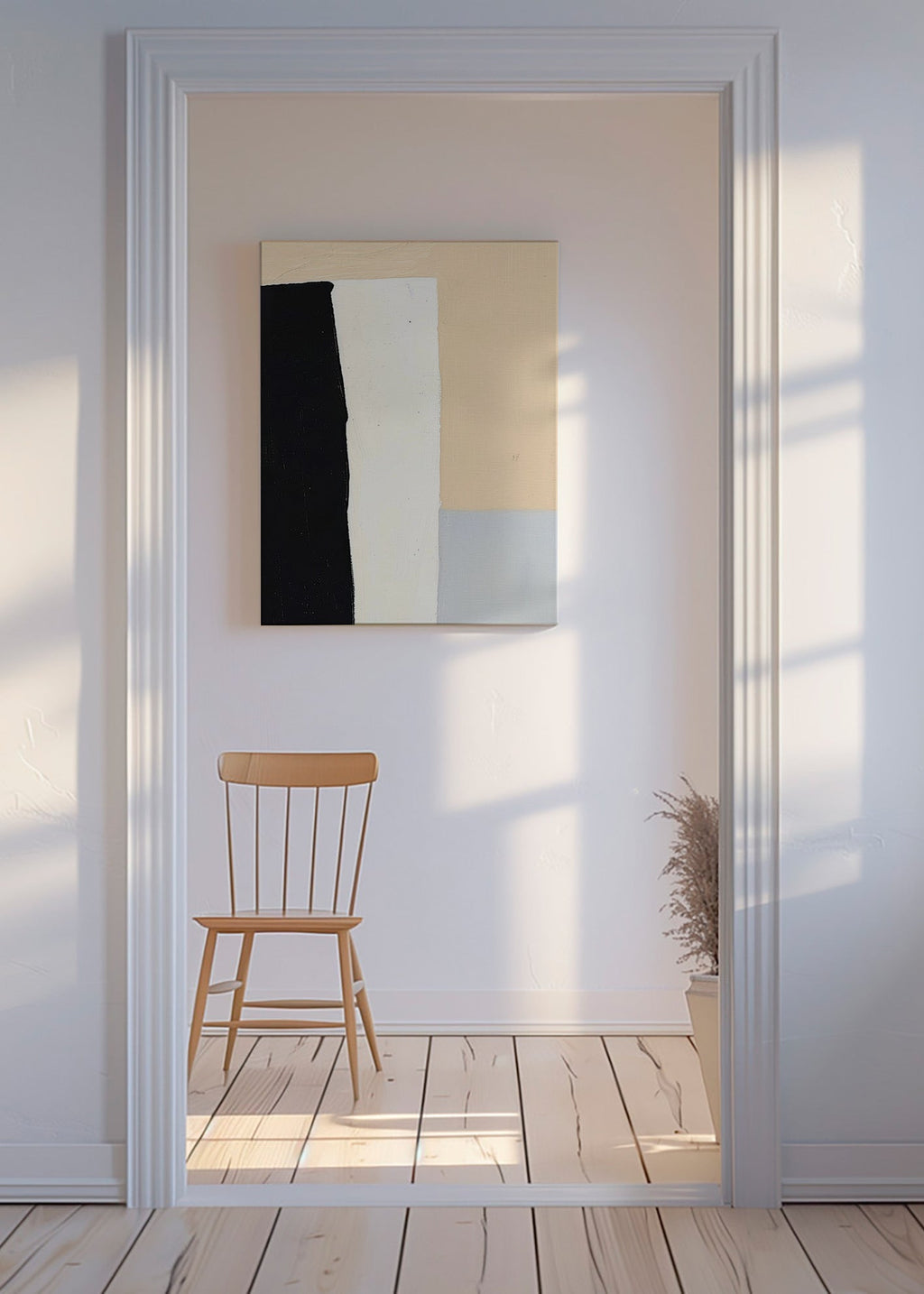 Abstrakt kunst med lodrette flader – Canvas