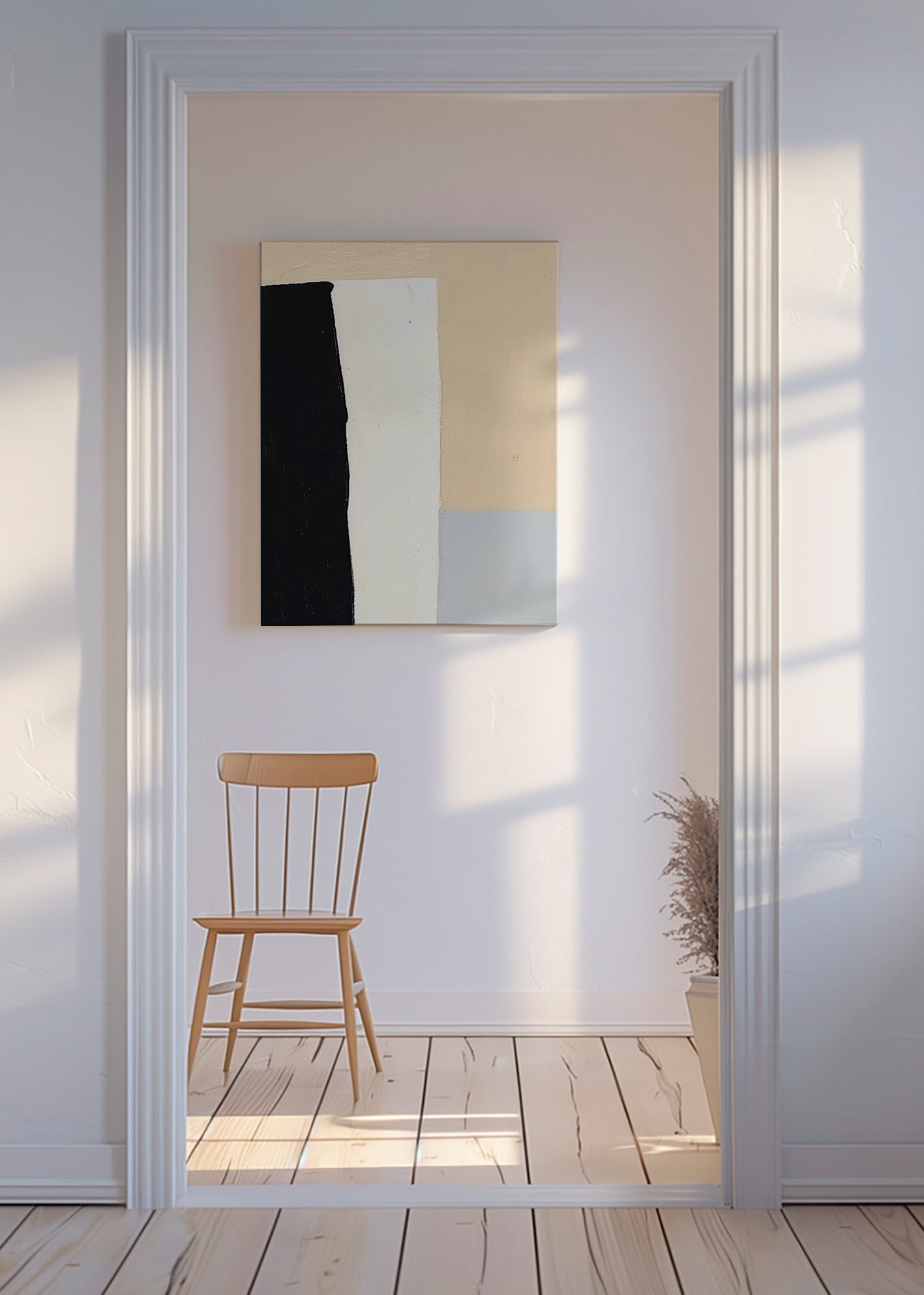 Abstrakt kunst med lodrette flader – Canvas