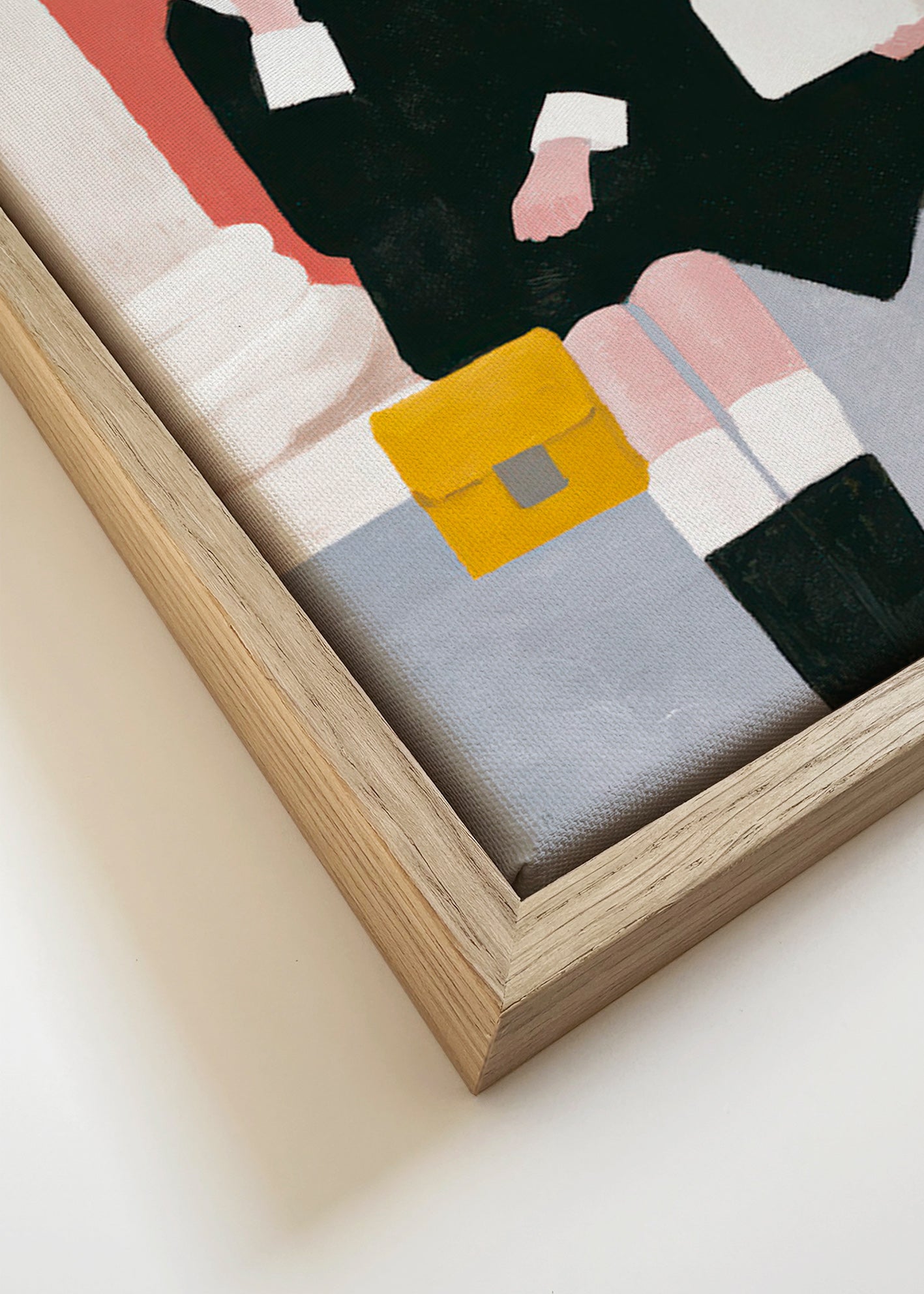Illustration af to siddende figurer i retrostil – Canvas detail