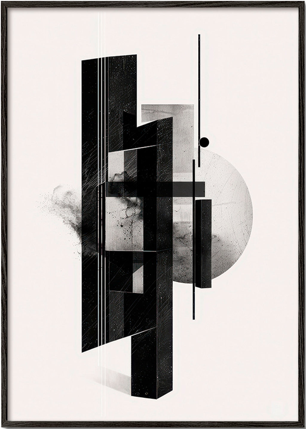 Sort-hvid monolit geometri – Black Frame