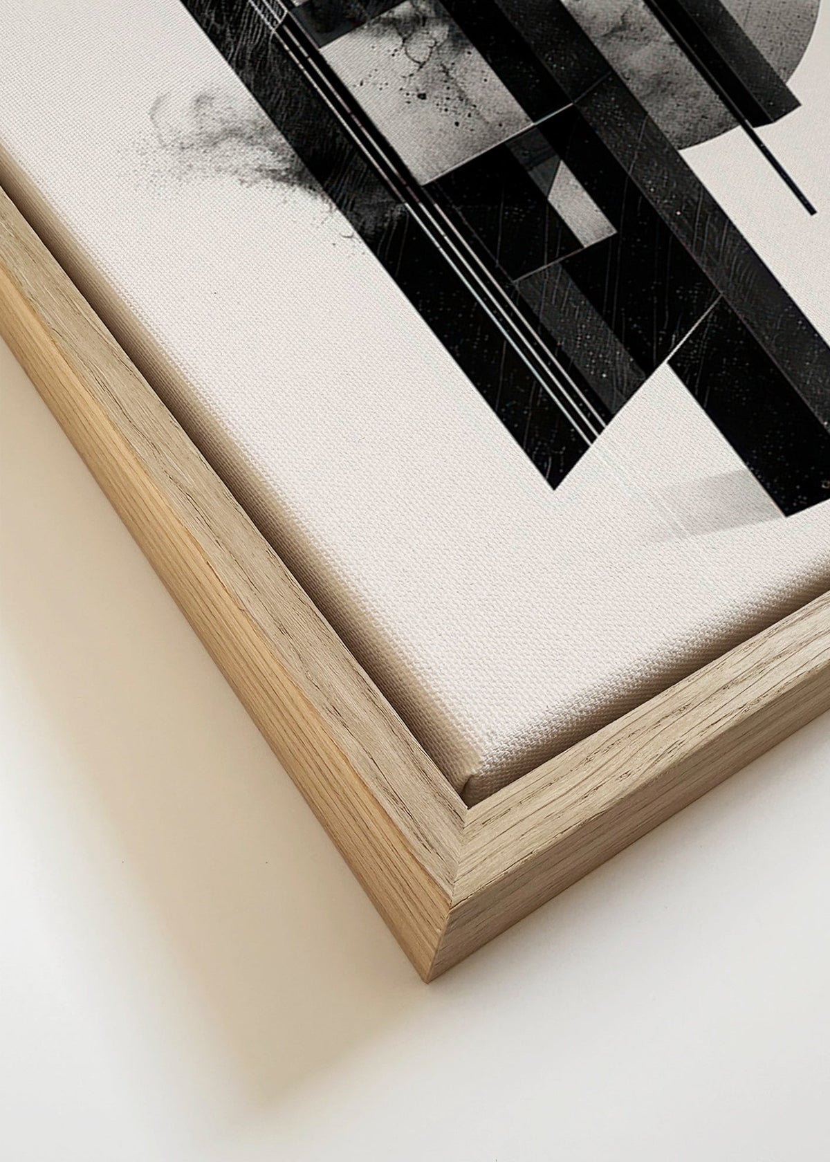 Sort-hvid monolit geometri – Canvas detail