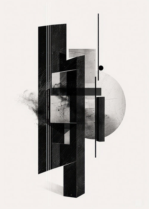 Sort-hvid monolit geometri