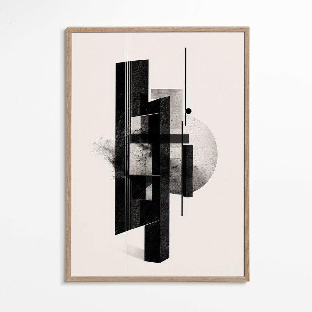 Sort-hvid monolit geometri – Oak Frame