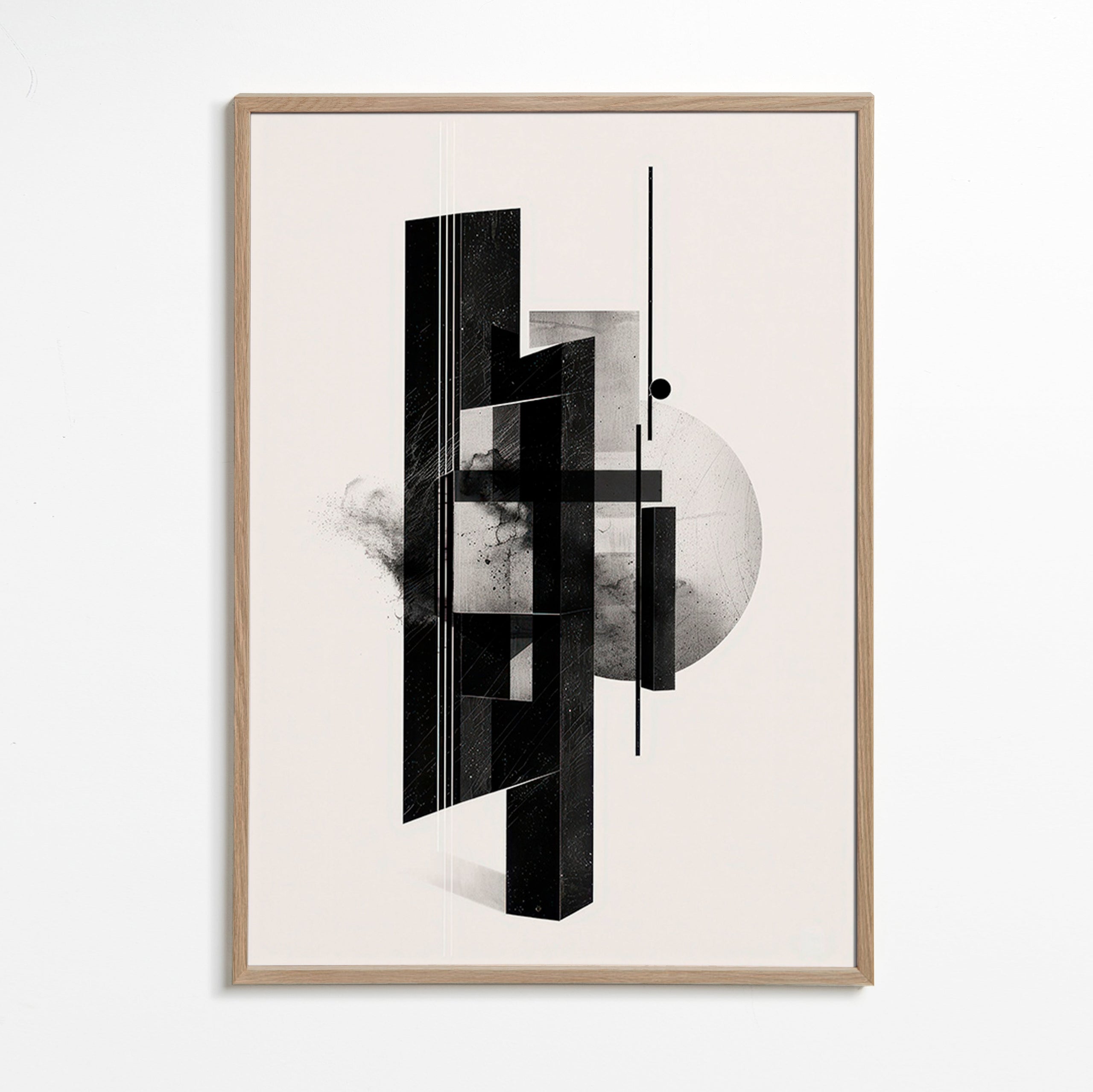 Sort-hvid monolit geometri – Oak Frame