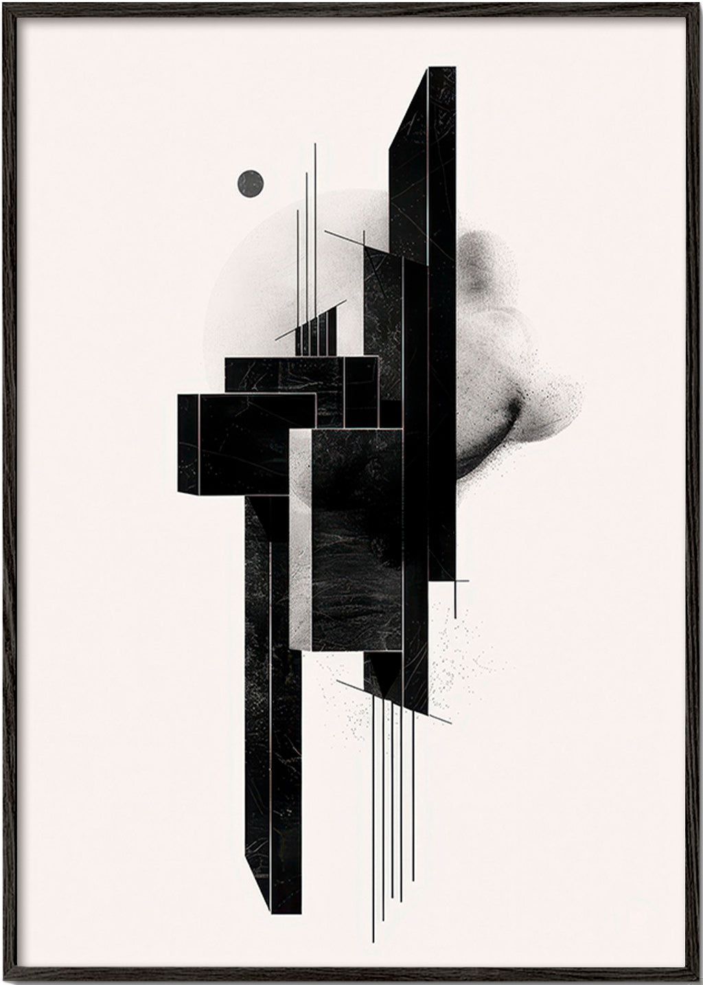 Geometrisk plakat Monolit struktur – Black Frame
