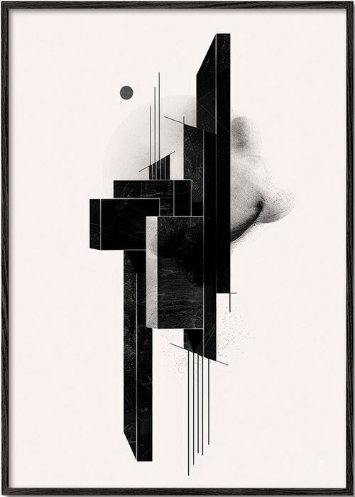 Geometrisk plakat Monolit struktur – Black Frame