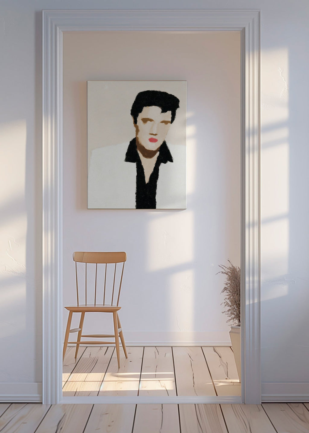 Illustration portræt minimalistisk med ikonisk udtryk – Canvas